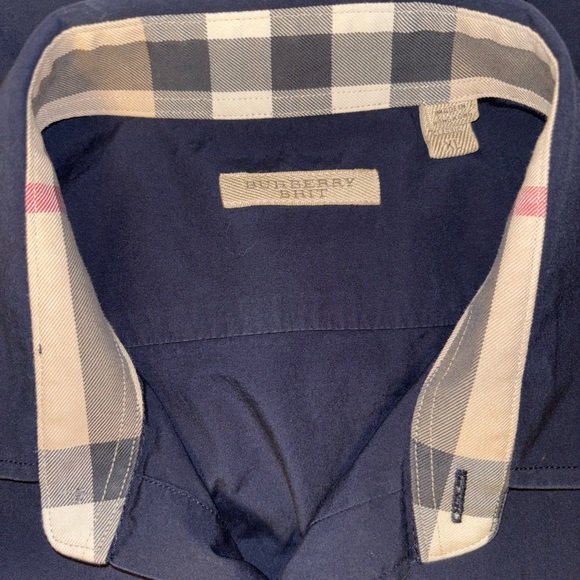 Burberry Long Sleeve Shirt with Plaid Accents - Picture 3 of 5